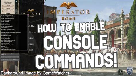 How to enable console command in imperator rome(non.